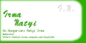 irma matyi business card